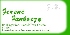 ferenc hankoczy business card