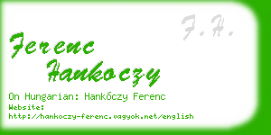 ferenc hankoczy business card